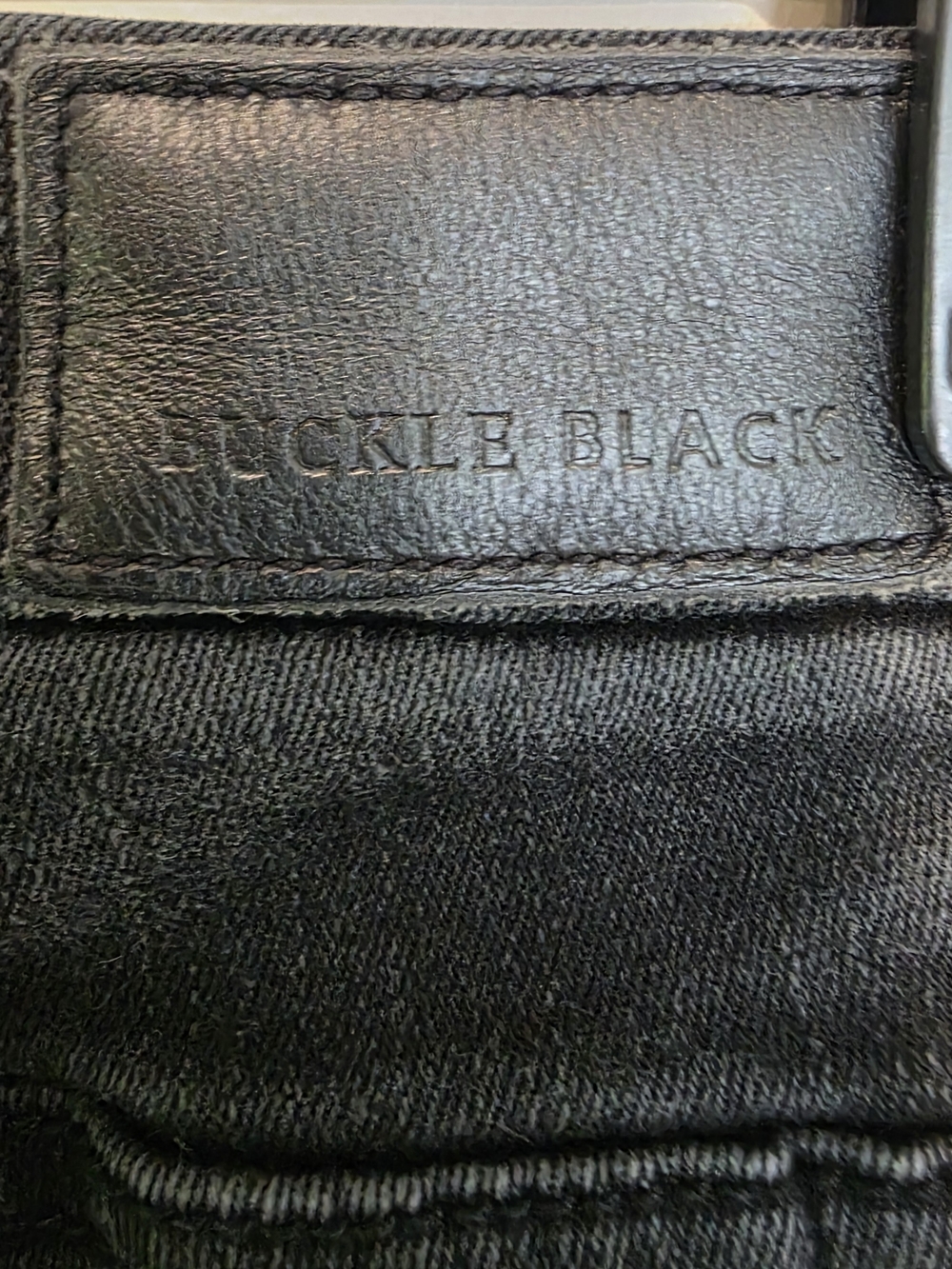 Black High-Waist Cropped Straight Jeans - Women Distressed Bottoms Buckle Fit 35 - Picture 7 of 13